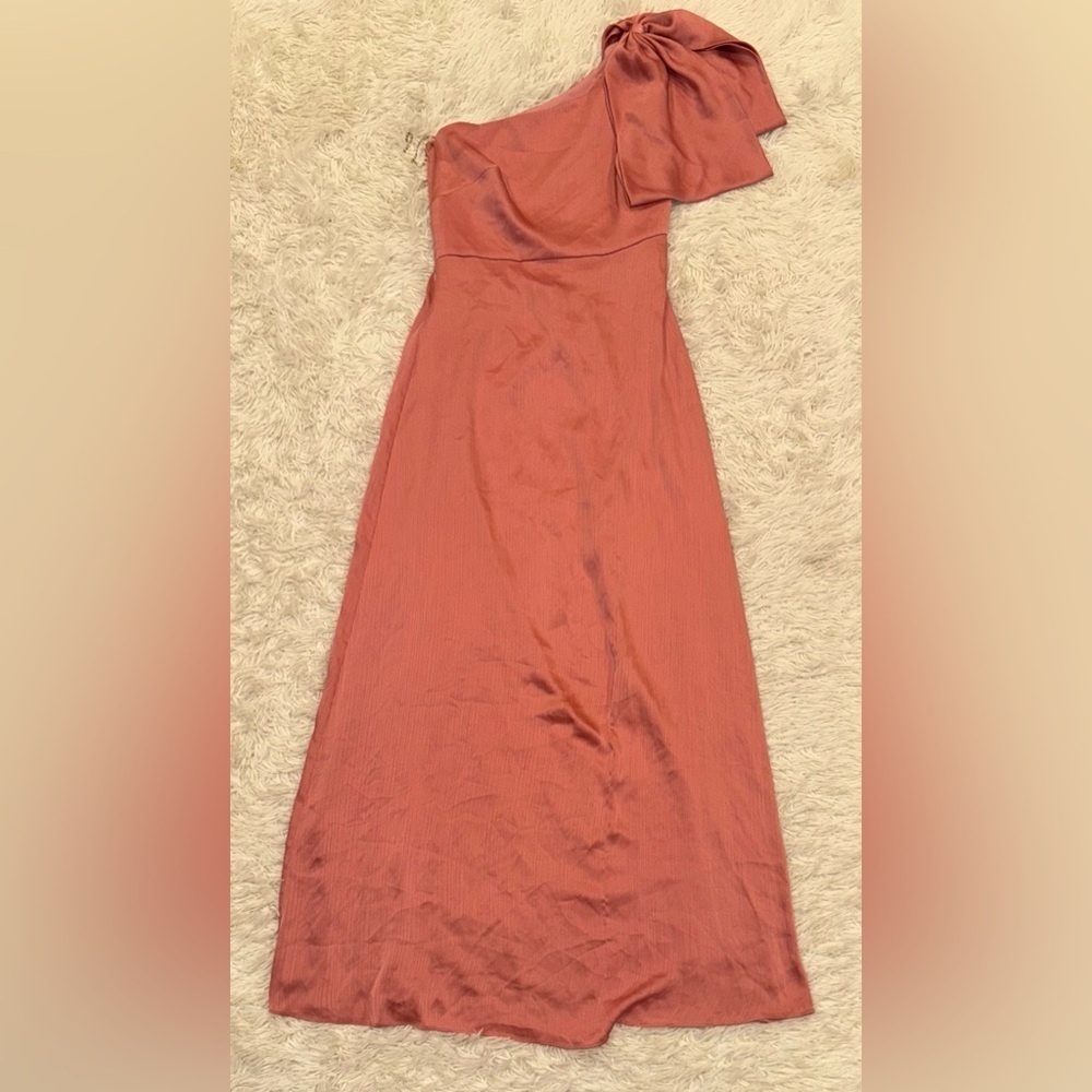 NWOT Sachin & Babi Chelsea One Shoulder Bow A-line Gown rogue size 4 - Picture 3 of 6